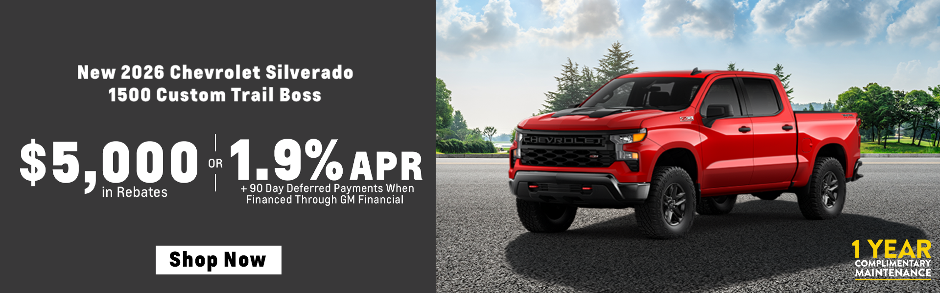 New 2026 Chevrolet Silverado 1500 Custom Trail Boss