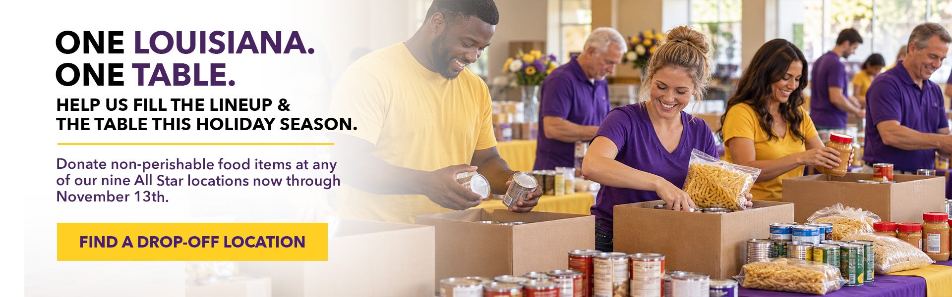 Help us fill the lineup & the table this holiday season.